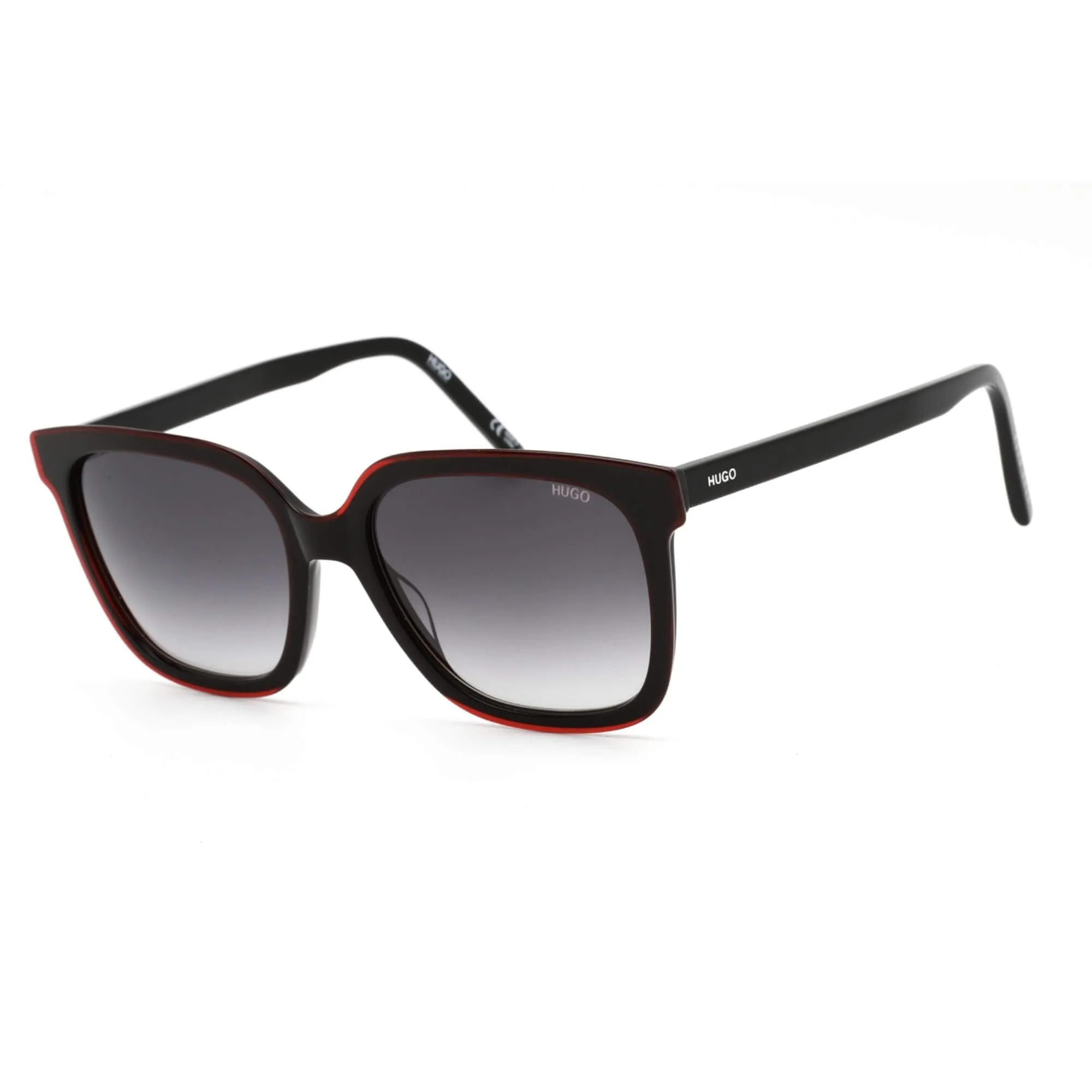 Hugo Men's Sunglasses - Dark Grey Shaded Lens Black Red Frame | HG 1051/S 01T 90