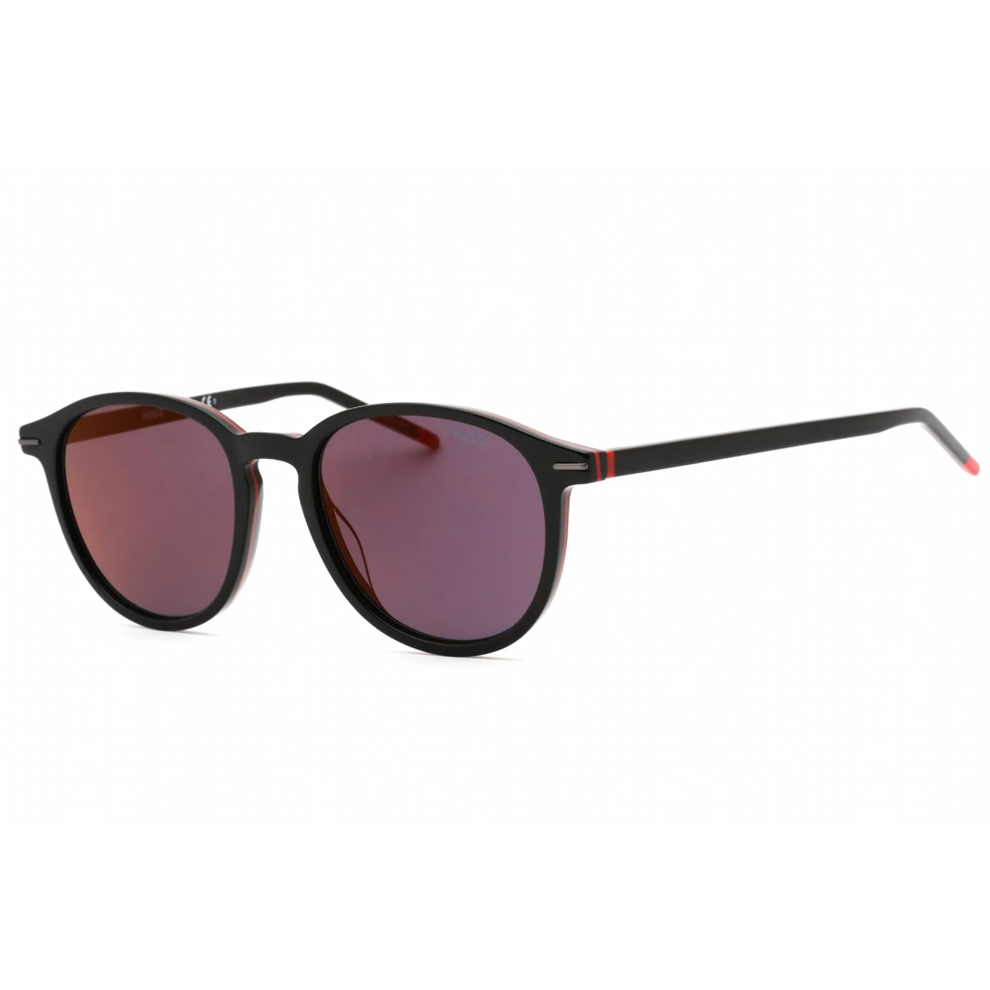 Hugo Men's Sunglasses - Red Mirror Lens Black Plastic Oval Frame | HG 1169/S 0OIT AO