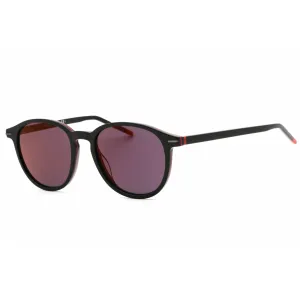 Hugo Men's Sunglasses - Red Mirror Lens Black Plastic Oval Frame | HG 1169/S 0OIT AO