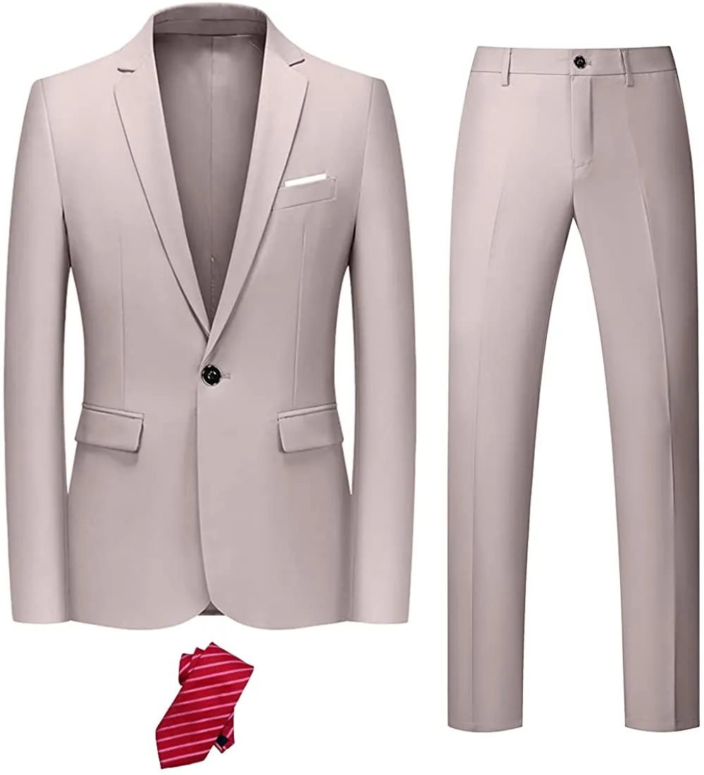 Hunter Green Men's Slim Fit 2pc Suit with Tie