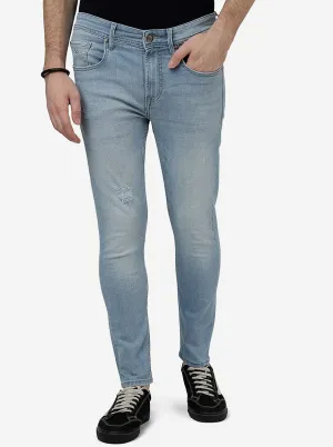 Ice Blue Solid Rider Fit Jeans | JadeBlue