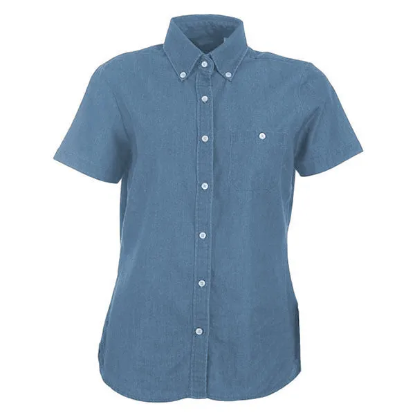 Identitee Women's Vintage Blue Dylan Short Sleeve Shirt