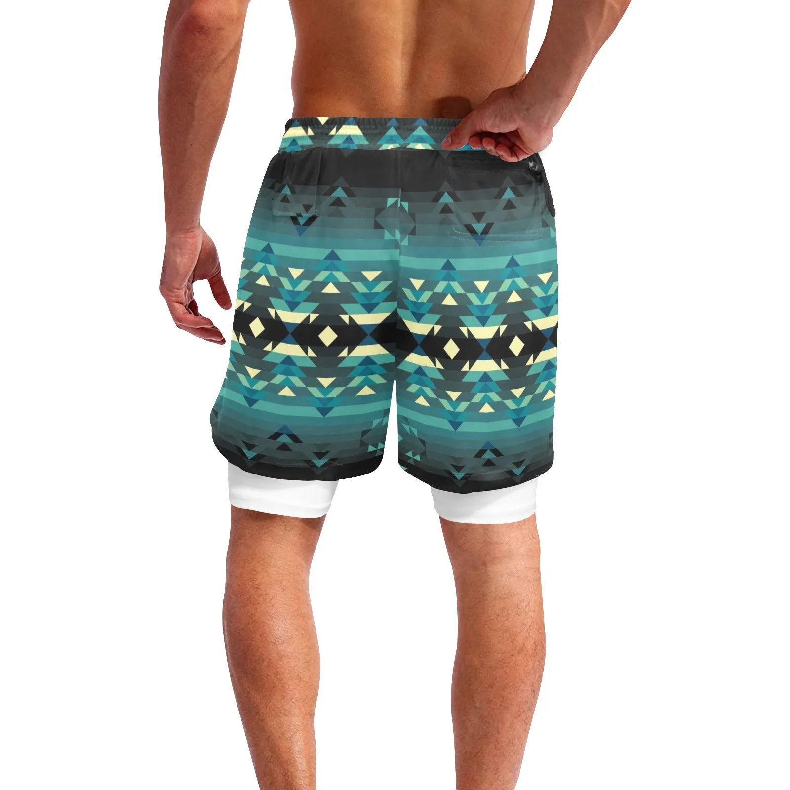 Inspire Green Men's Sports Shorts with Compression Liner