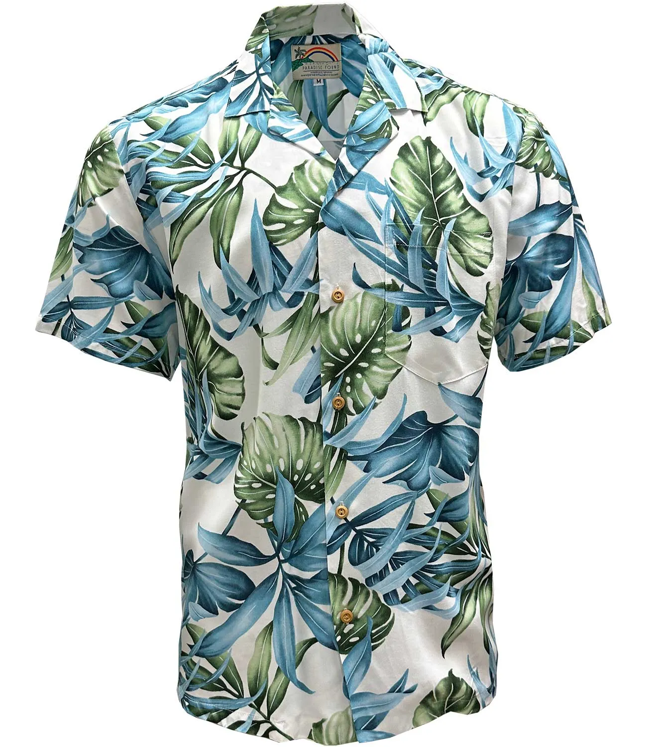 Island Rainforest White Hawaiian Shirt