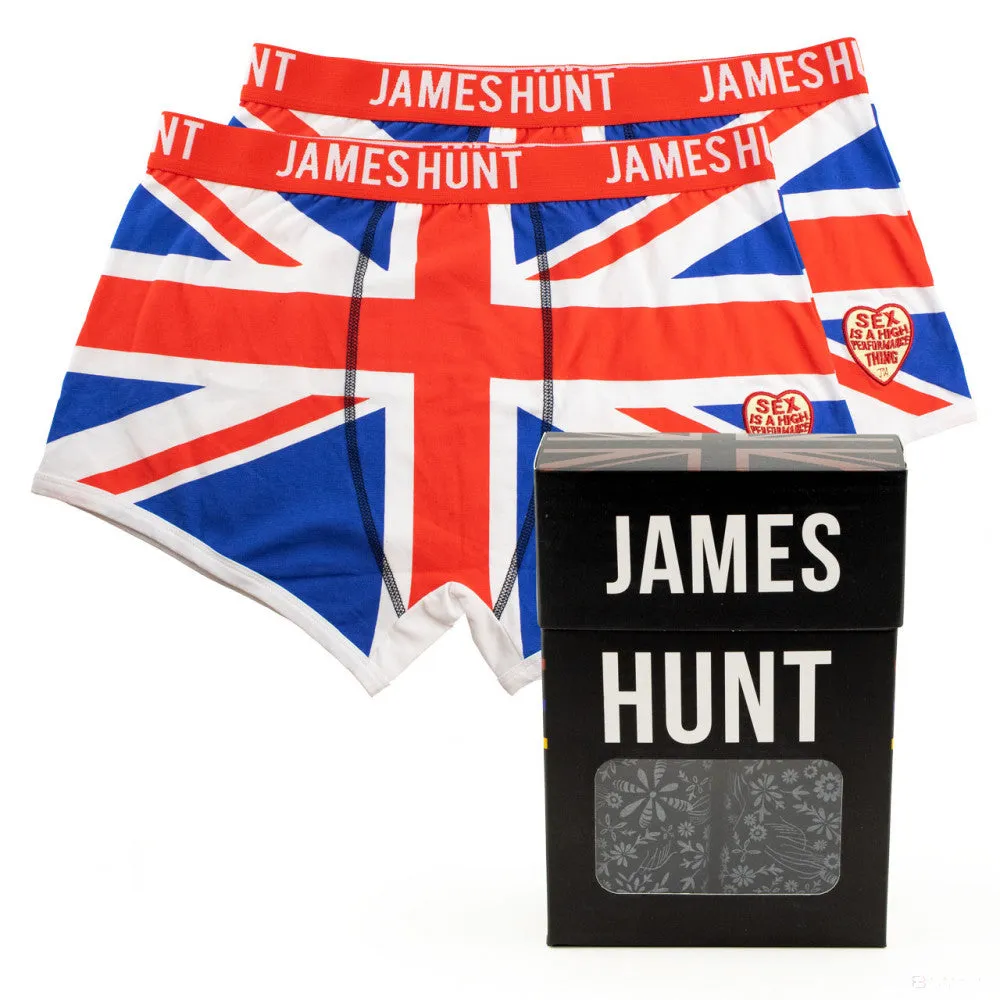 James Hunt Underwear, Union Jack Boxer Shorts - Double Pack, Blue, 2021
