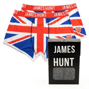 James Hunt Underwear, Union Jack Boxer Shorts - Double Pack, Blue, 2021