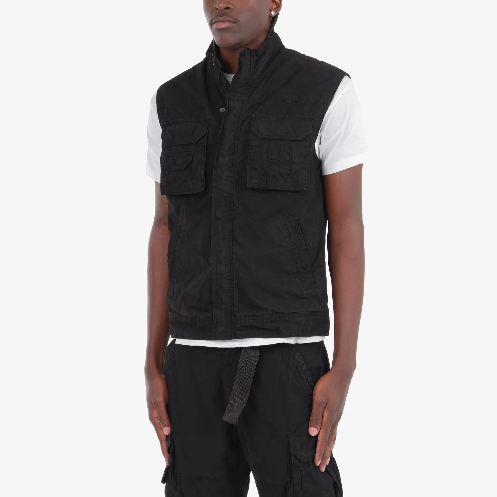 JET BLACK CARGO VEST