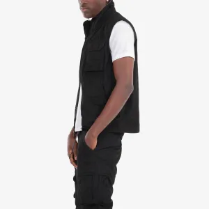 JET BLACK CARGO VEST