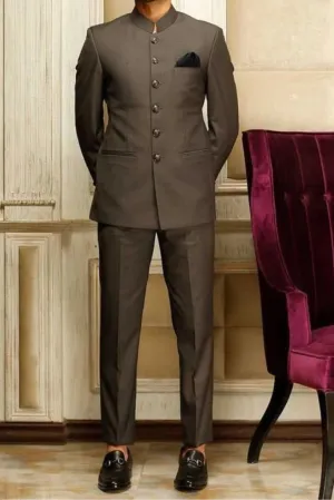 Jodhpuri Dark Brown Suit For Men Wedding Functions Suit Maharaja Style Ethnic Suit Bespoke