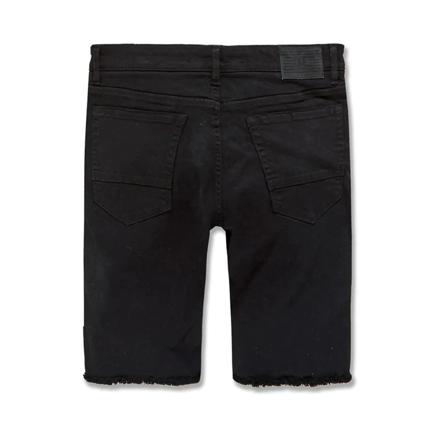Jordan Craig Men's Siena Moto Ripped Denim Shorts Crimson