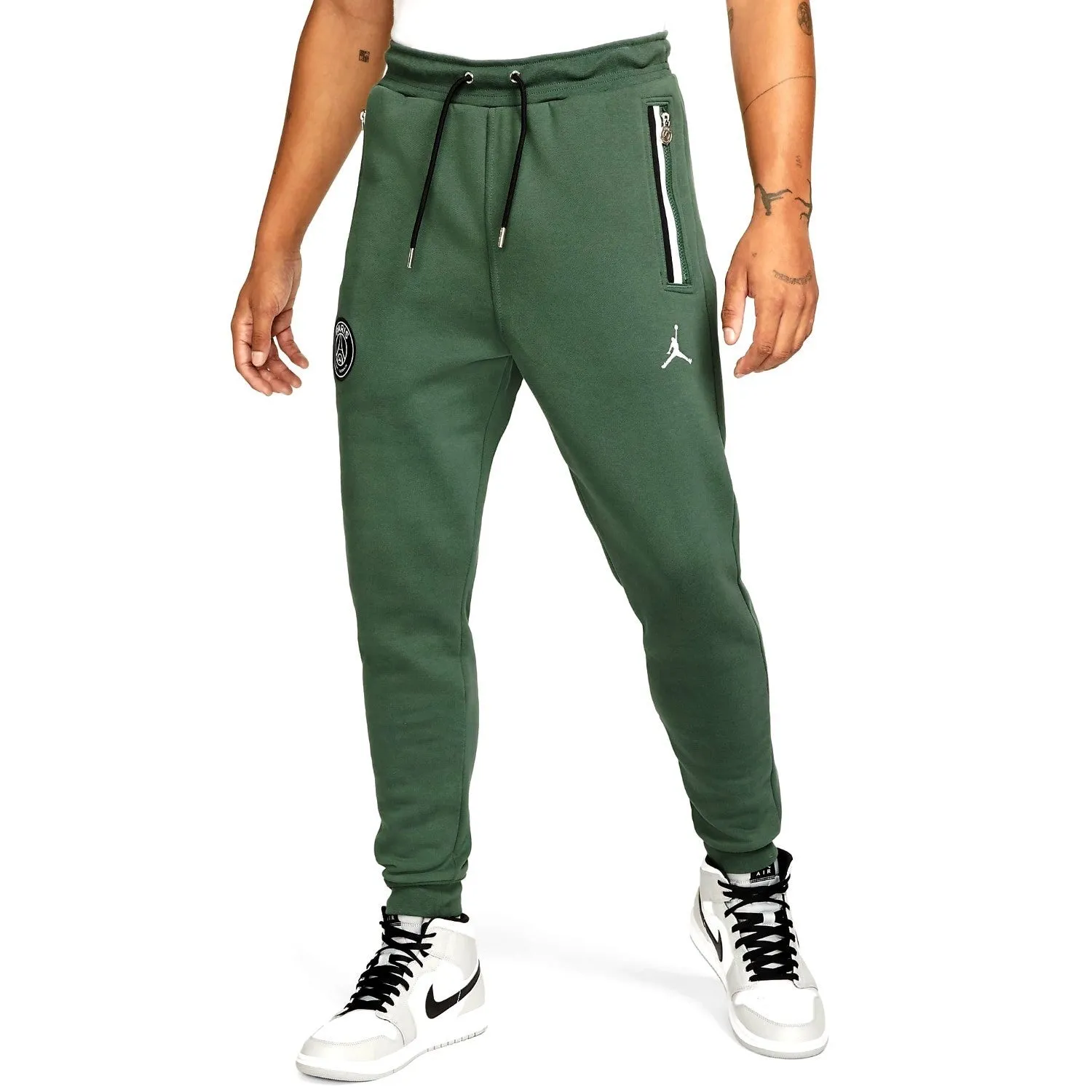 Jordan x PSG green Casual Fleece presentation tracksuit 2021/22 - Jordan