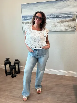 Judy Blue High Waisted LT. Wash Straight Leg Jeans 82501