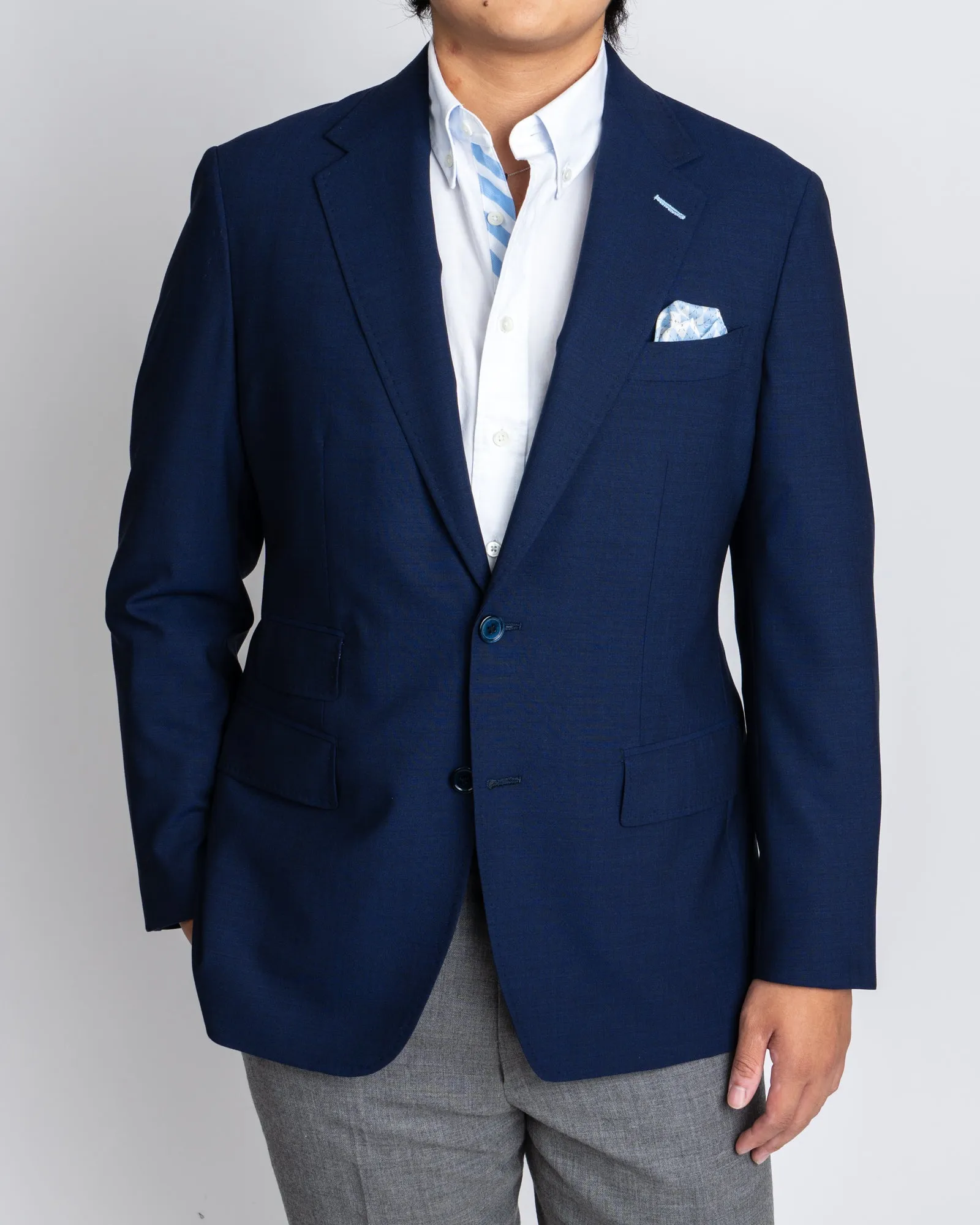 Julian's True Blues Argyle Lined Navy Blazer