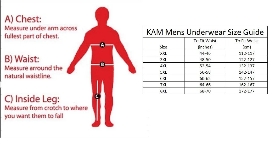 KAM Mens Big Size Jersey Cotton 3 Pack Underwear Briefs (806) 2XL-8XL