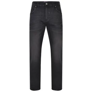 KAM Men's Extra Tall Soft Stretch Slim Fit Washed Black Jeans (Ortega)