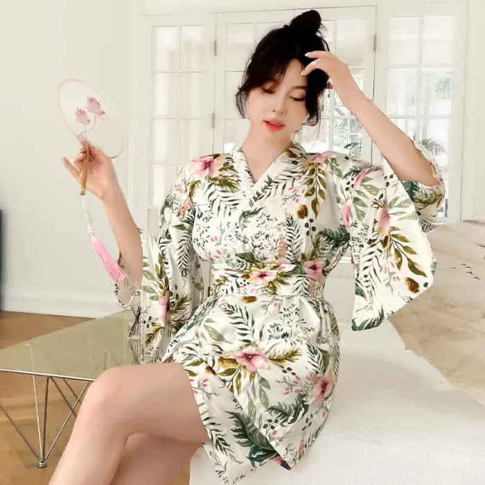Kawaii Couple Flowers Print Outfit Pajamas