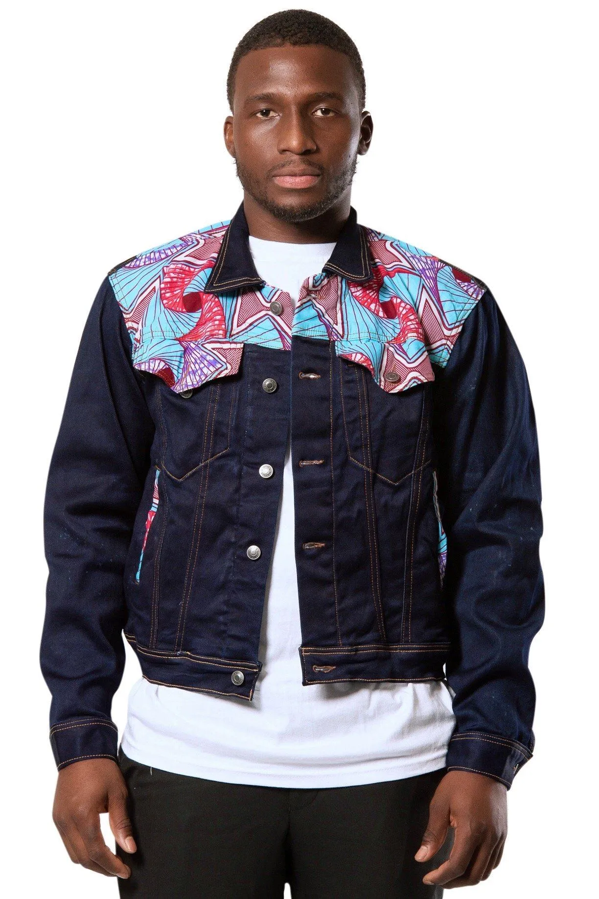 Kellan Men's African Print Denim Jackets