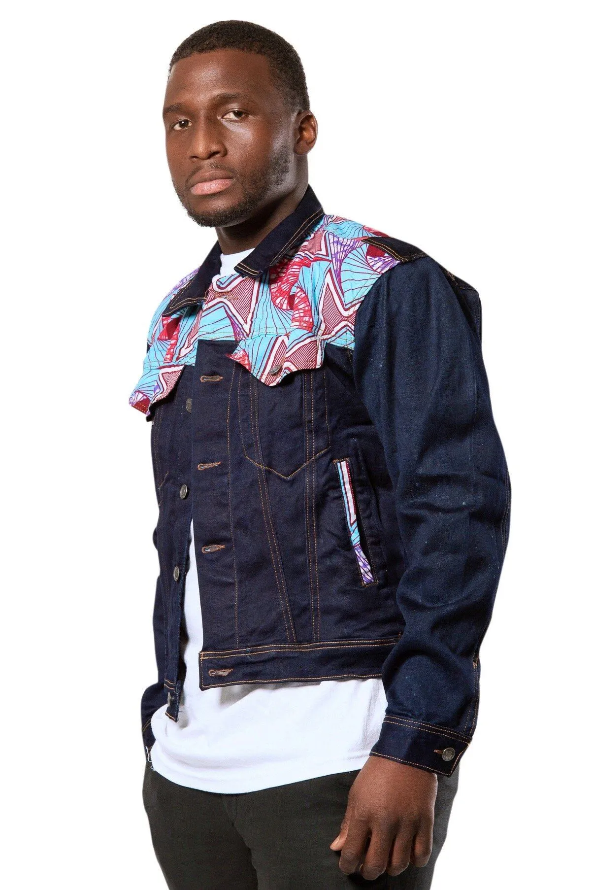 Kellan Men's African Print Denim Jackets