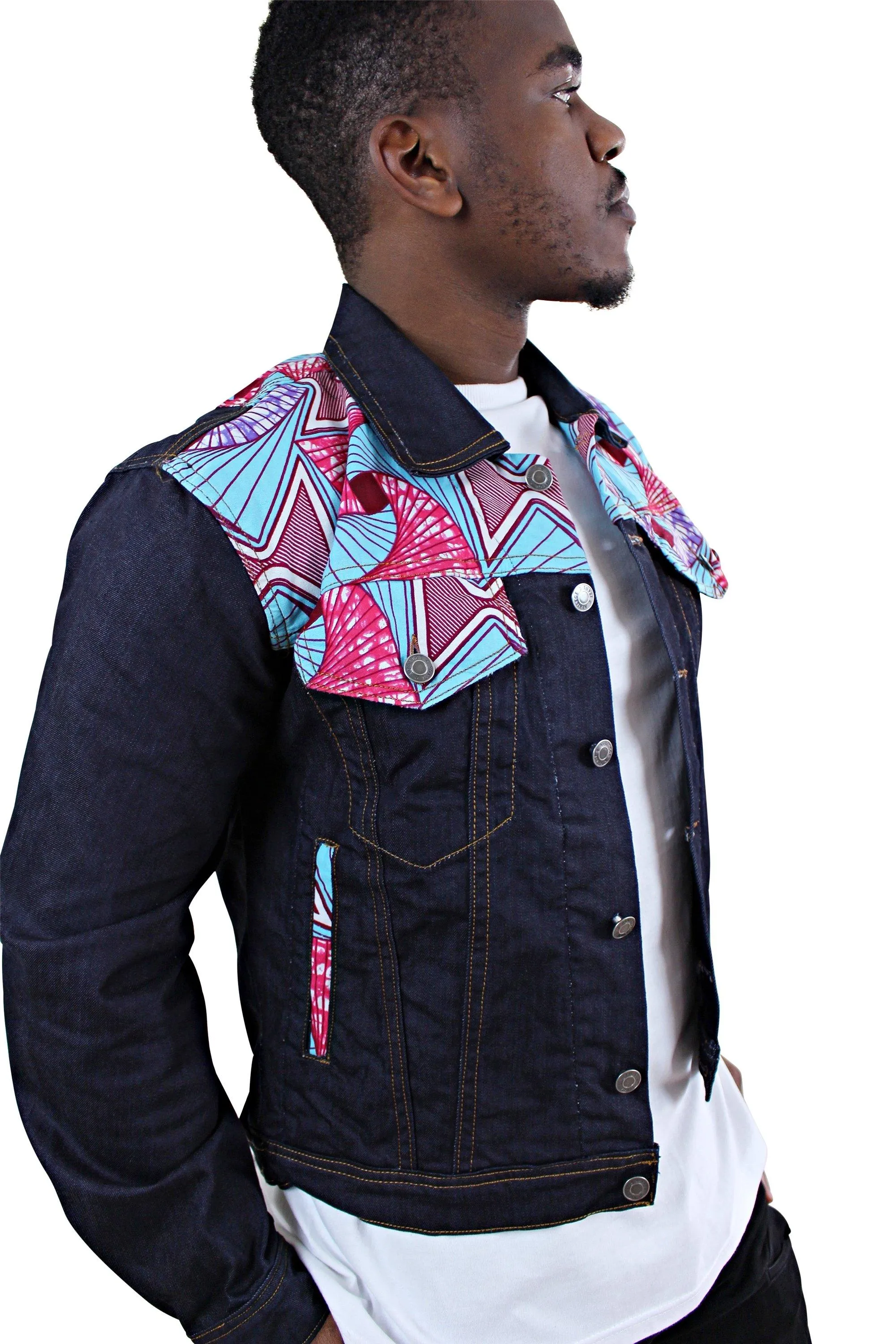 Kellan Men's African Print Denim Jackets