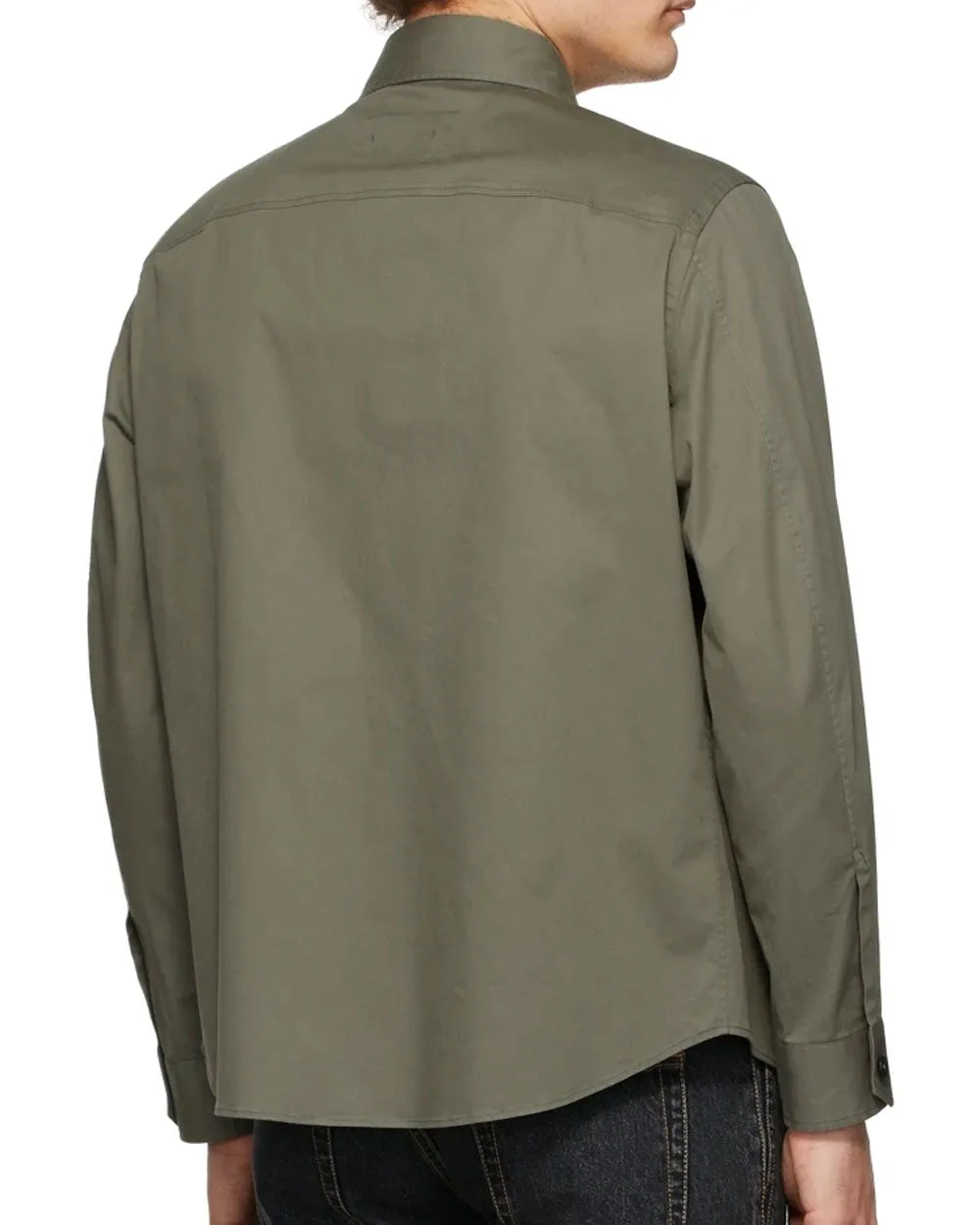 Khaki Green Cotton Overshirt