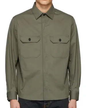 Khaki Green Cotton Overshirt