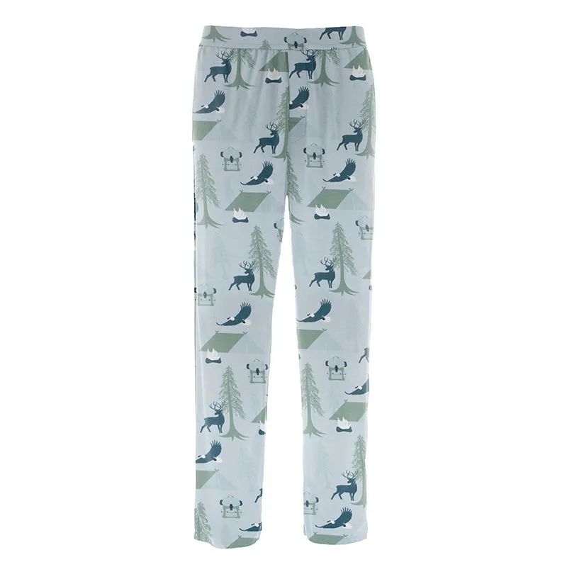 Kickee Pants Men's Print Pajama Pants - Pearl Blue Wilderness Guide