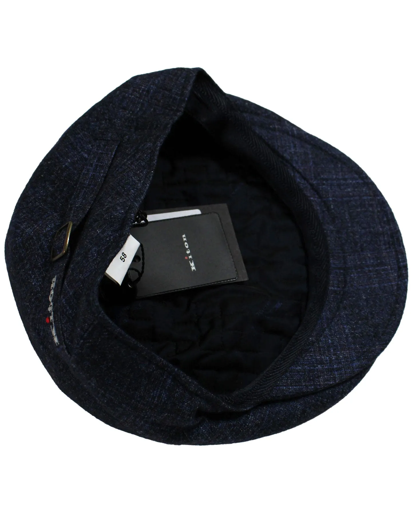 Kiton Flat Cap Cashmere Wool Dark Blue