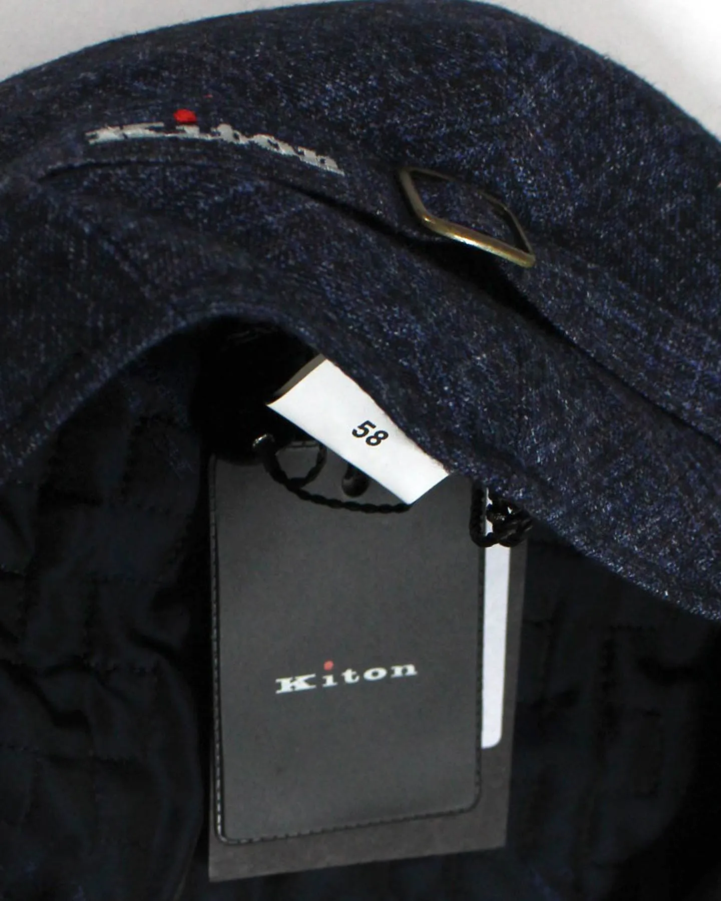 Kiton Flat Cap Cashmere Wool Dark Blue