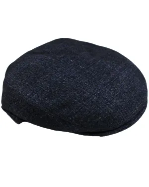 Kiton Flat Cap Cashmere Wool Dark Blue