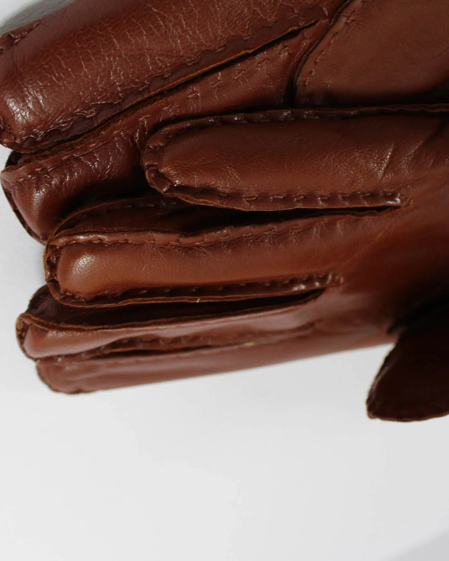 Kiton Leather Gloves Brown M - 9