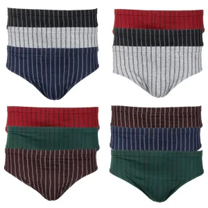 Knocker Men's 3 Pack Cotton Striped Bikini Briefs