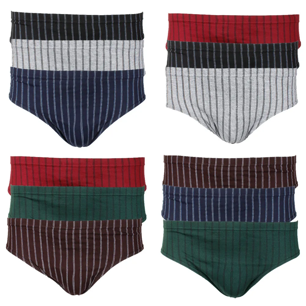 Knocker Men's 3 Pack Cotton Striped Bikini Briefs