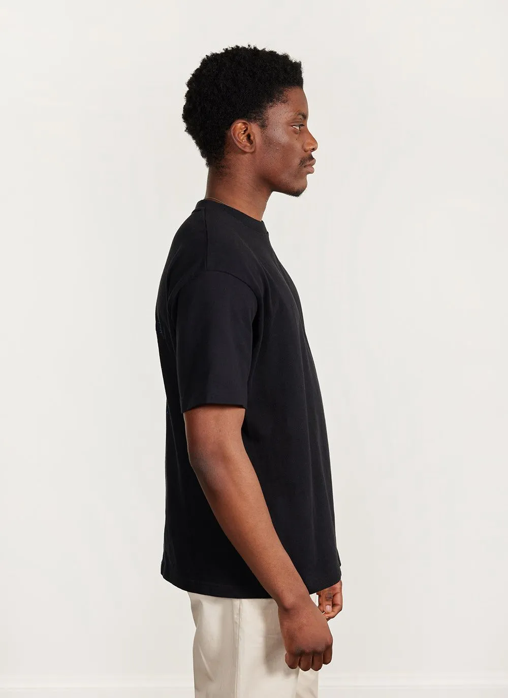 Koi Carp Oversized T Shirt | Embroidered Organic Cotton | Black