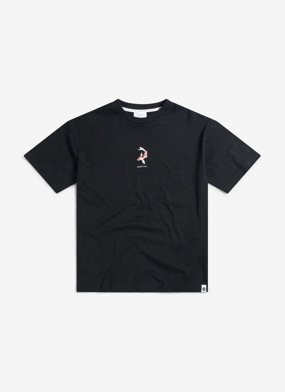 Koi Carp Oversized T Shirt | Embroidered Organic Cotton | Black
