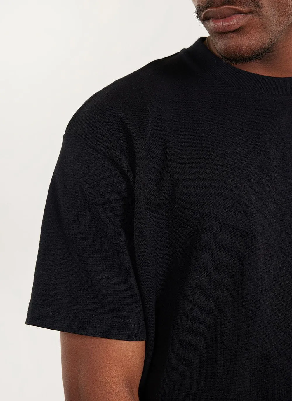 Koi Carp Oversized T Shirt | Embroidered Organic Cotton | Black