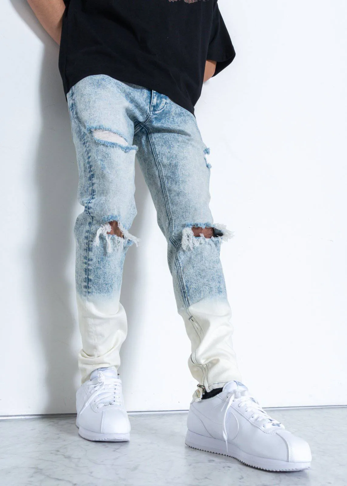 Konus Men's Acid Washed Jean in Blue