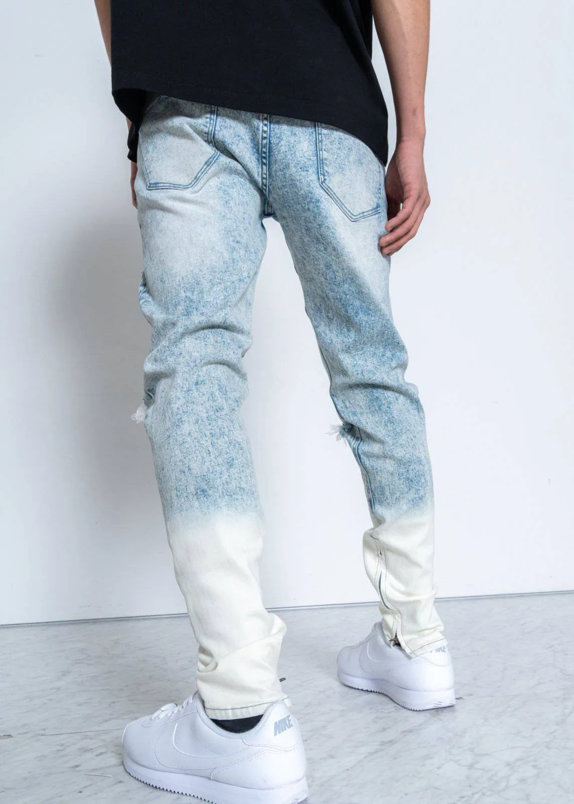 Konus Men's Acid Washed Jean in Blue