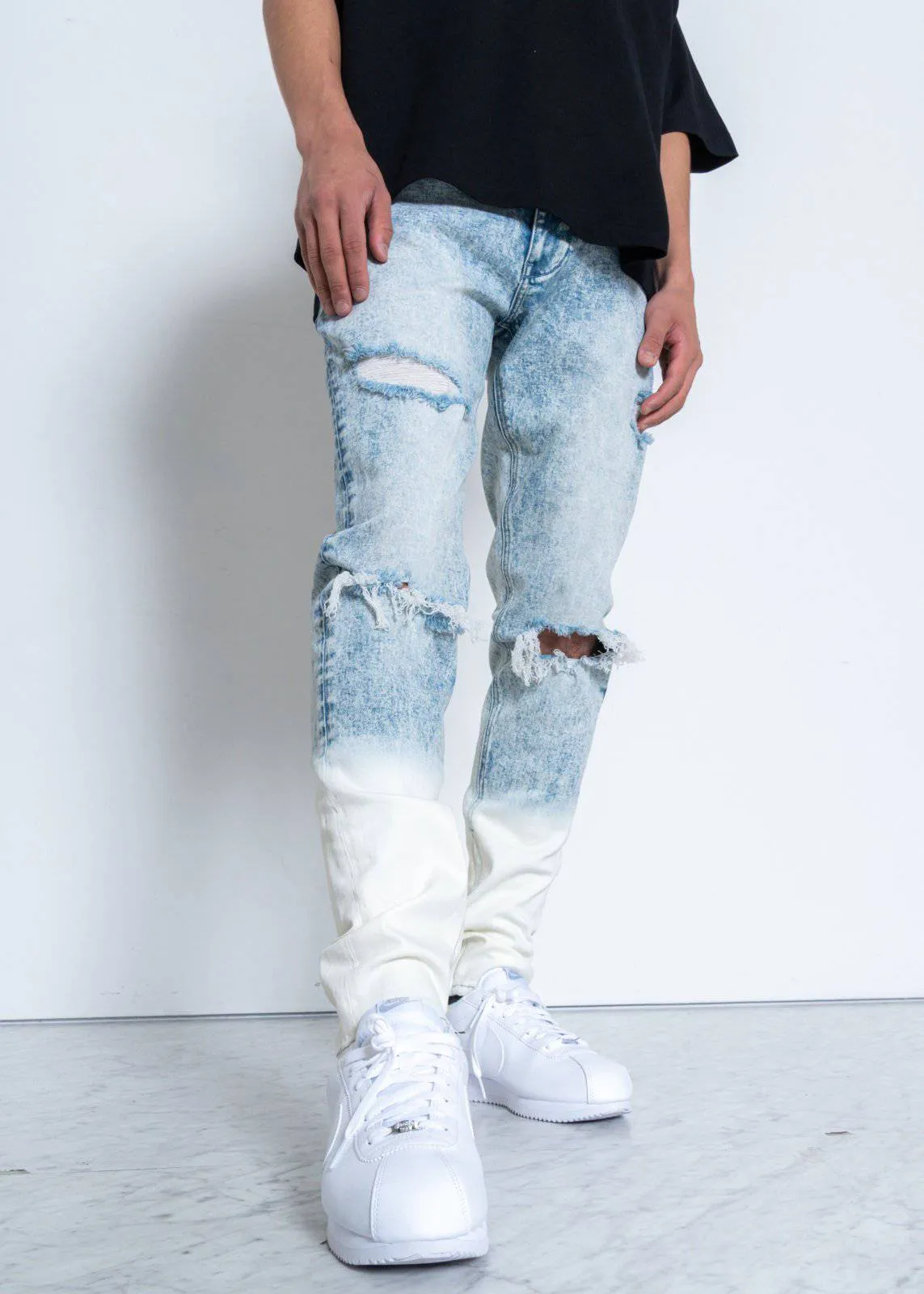 Konus Men's Acid Washed Jean in Blue