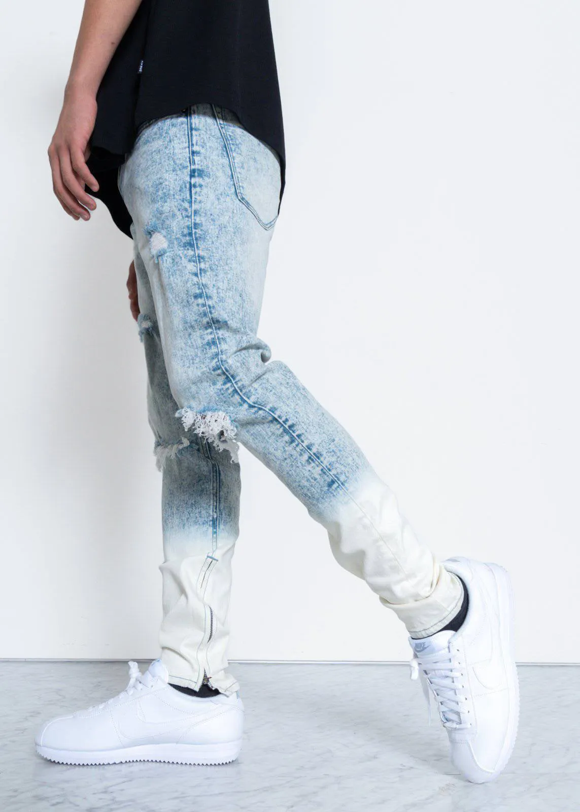 Konus Men's Acid Washed Jean in Blue