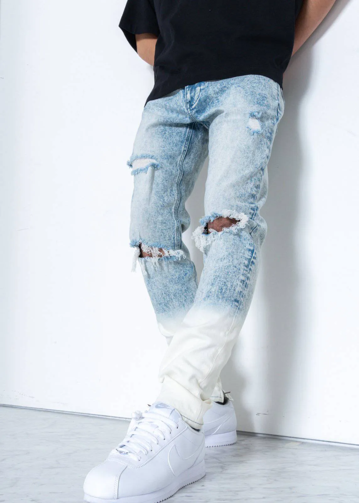 Konus Men's Acid Washed Jean in Blue