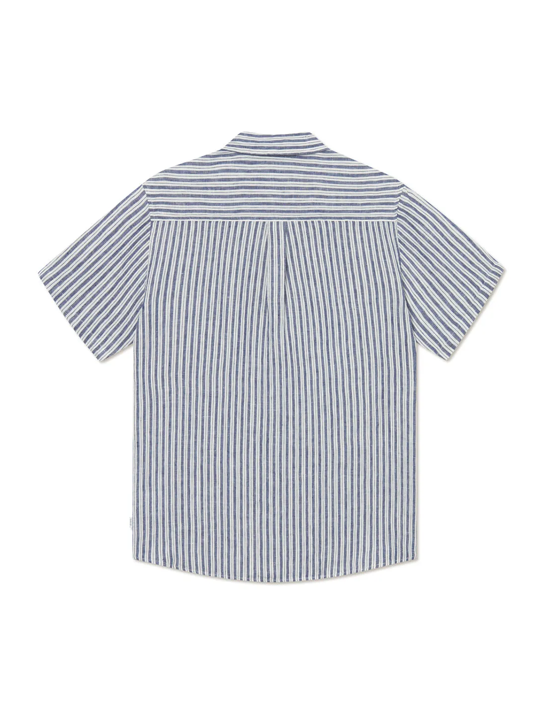 Kris Linen Short Sleeve Shirt - Lt Ivory/Blueprint