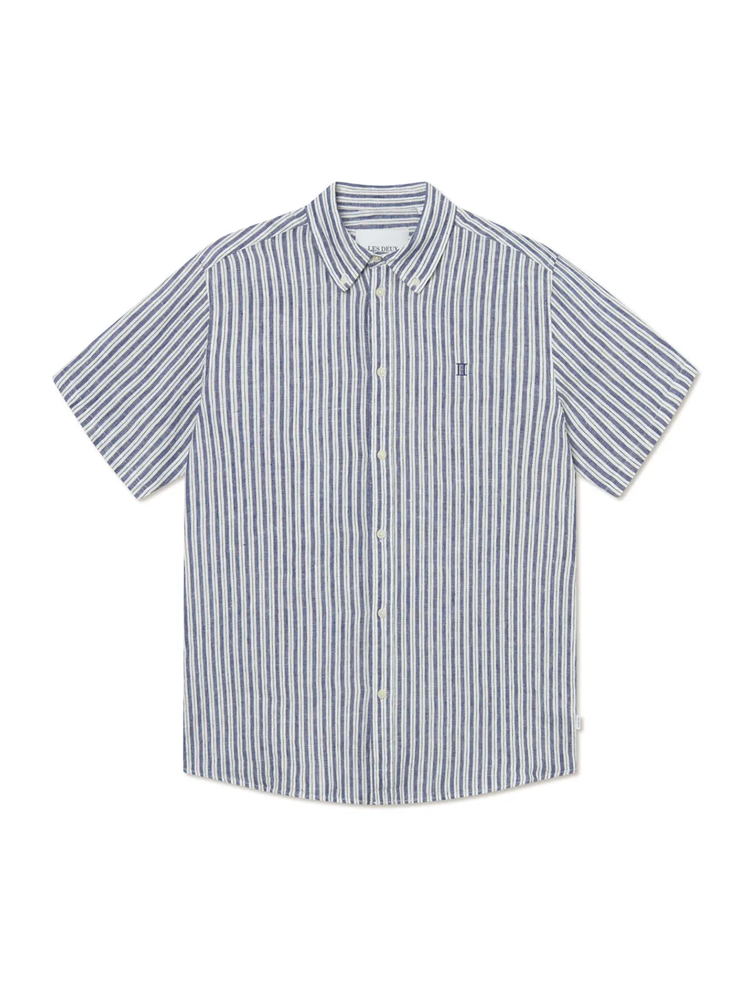 Kris Linen Short Sleeve Shirt - Lt Ivory/Blueprint