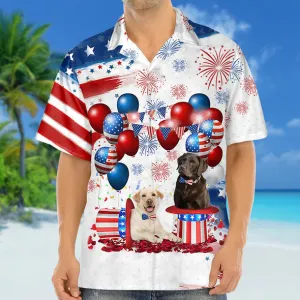 Labrador Retriever Independence Day Hawaiian Shirt for men and women, 4th of july hawaiian shirt