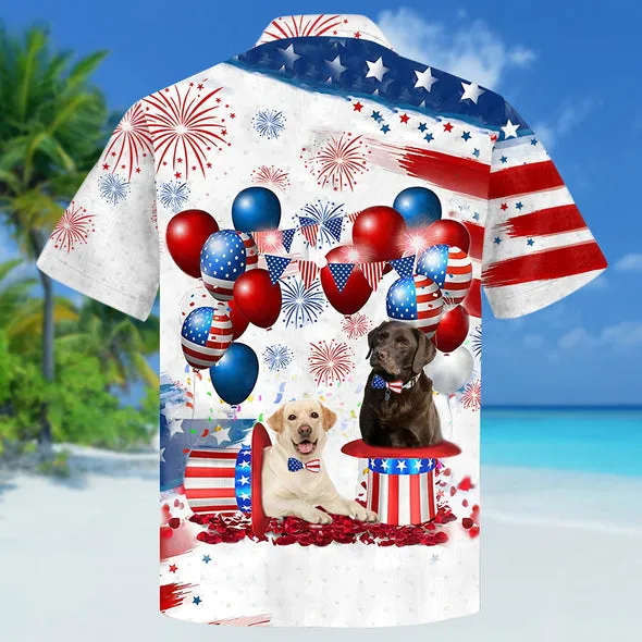 Labrador Retriever Independence Day Hawaiian Shirt for men and women, 4th of july hawaiian shirt