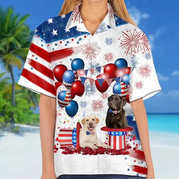 Labrador Retriever Independence Day Hawaiian Shirt for men and women, 4th of july hawaiian shirt