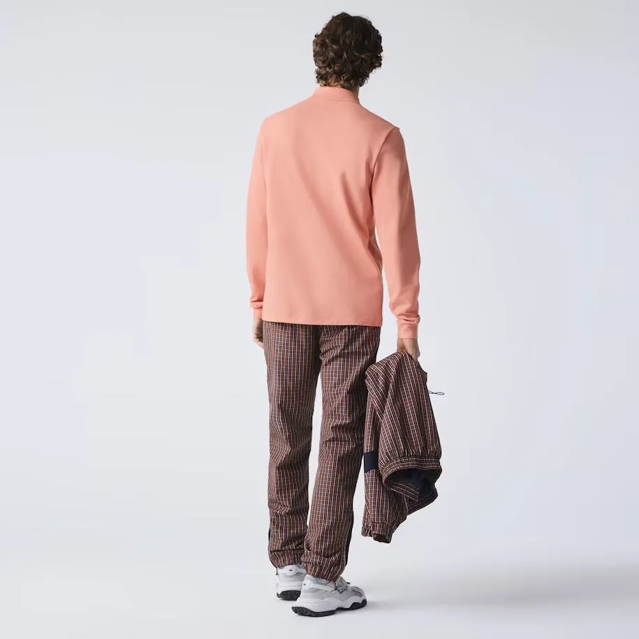 Lacoste Men's Long Sleeve Classic Pique Polo Shirt Pink L1312 5MM