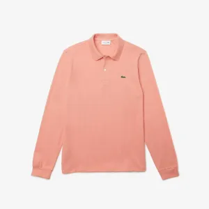 Lacoste Men's Long Sleeve Classic Pique Polo Shirt Pink L1312 5MM