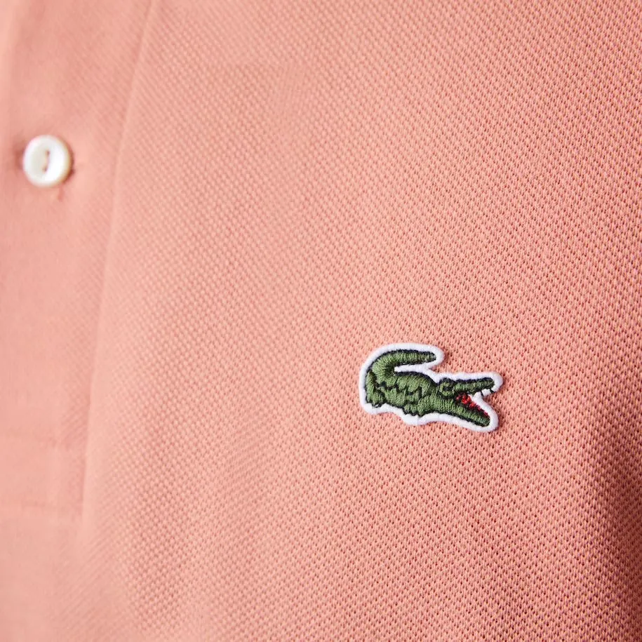 Lacoste Men's Long Sleeve Classic Pique Polo Shirt Pink L1312 5MM
