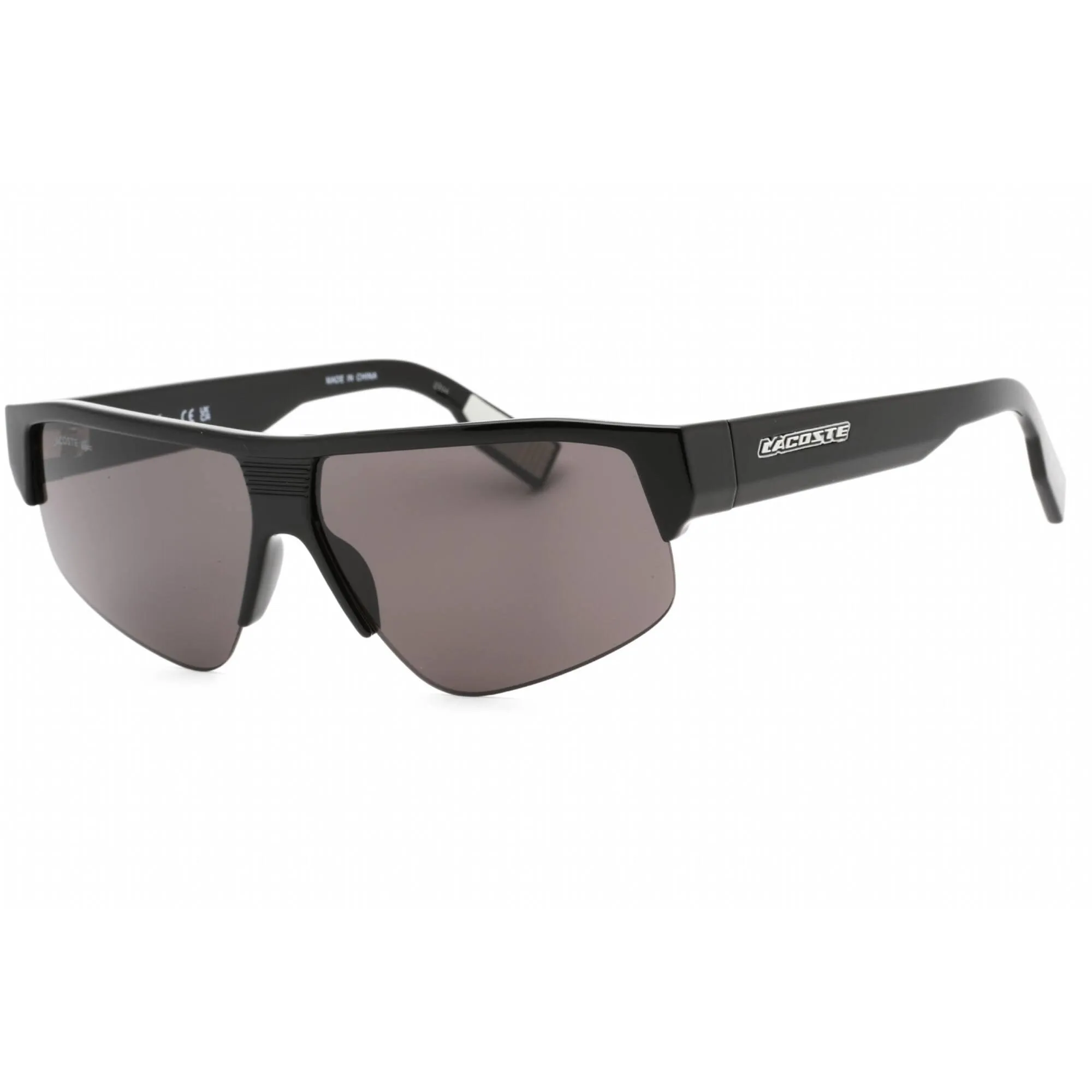 Lacoste Men's Sunglasses - Half Rim Black Plastic Rectangular Frame | L6003S 001