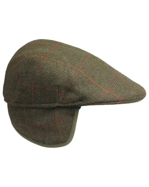 Laksen Hastings Ghillies Tweed Flat Cap with Earwarmers